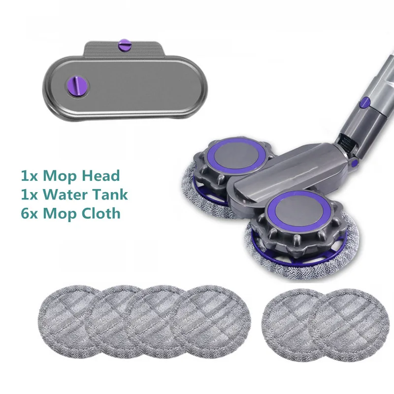 

Электрическая головка для влажной и сухой уборки для Dyson V7 V8 V10 V11, сменные детали с резервуаром для воды, насадка для швабры, насадки для шваб...