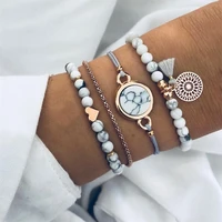bohemian moon star crystal hand bracelet for women shell map lotus tassel heart stone wrist bangle boho jewelry 2021 accessories