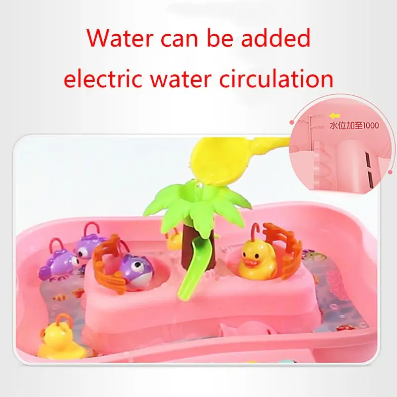 

Free Shipping Children's Water Toys Fishing Platform Electric Music Lighting Water Cycle Game Kids Gifts