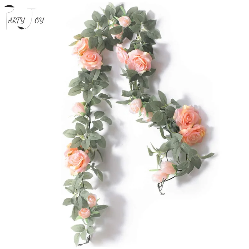 Висячая гирлянда из искусственных шелковых роз PARTY JOY 2 шт. м с искусственными