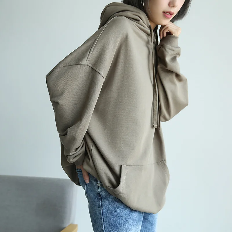 Женские толстовки Осень Зима Большие размеры свободные пуловеры 2019 новые