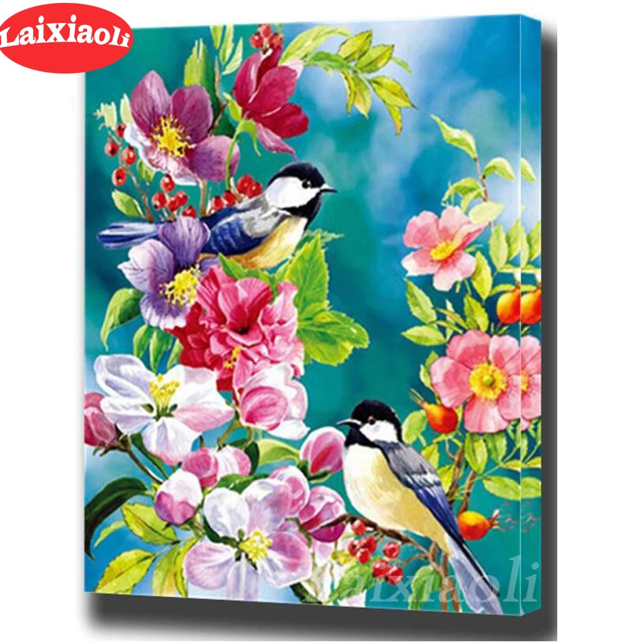 

DIY алмазная живопись Спринт птицы цветок Алмазная вышивка Алмазная мозаика 5d значок алмазное Рукоделие Вышивка крестом домашний декор