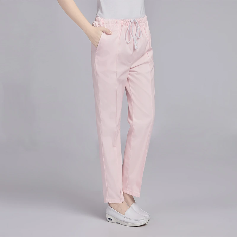 Summer Pants Pink Спецодежда Брюки медицинская Униформа эластичный пояс плюс униформа медсестры платье скрабы женский костюм аксессуары Одежда для кормящих - Цвет: Summer Pants Pink