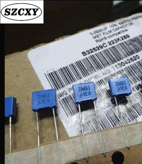 Оригинальный Новый 63V 223 22NF 104 0 1 мкФ тонкопленочный конденсатор|capacitor 0.1uf|capacitor