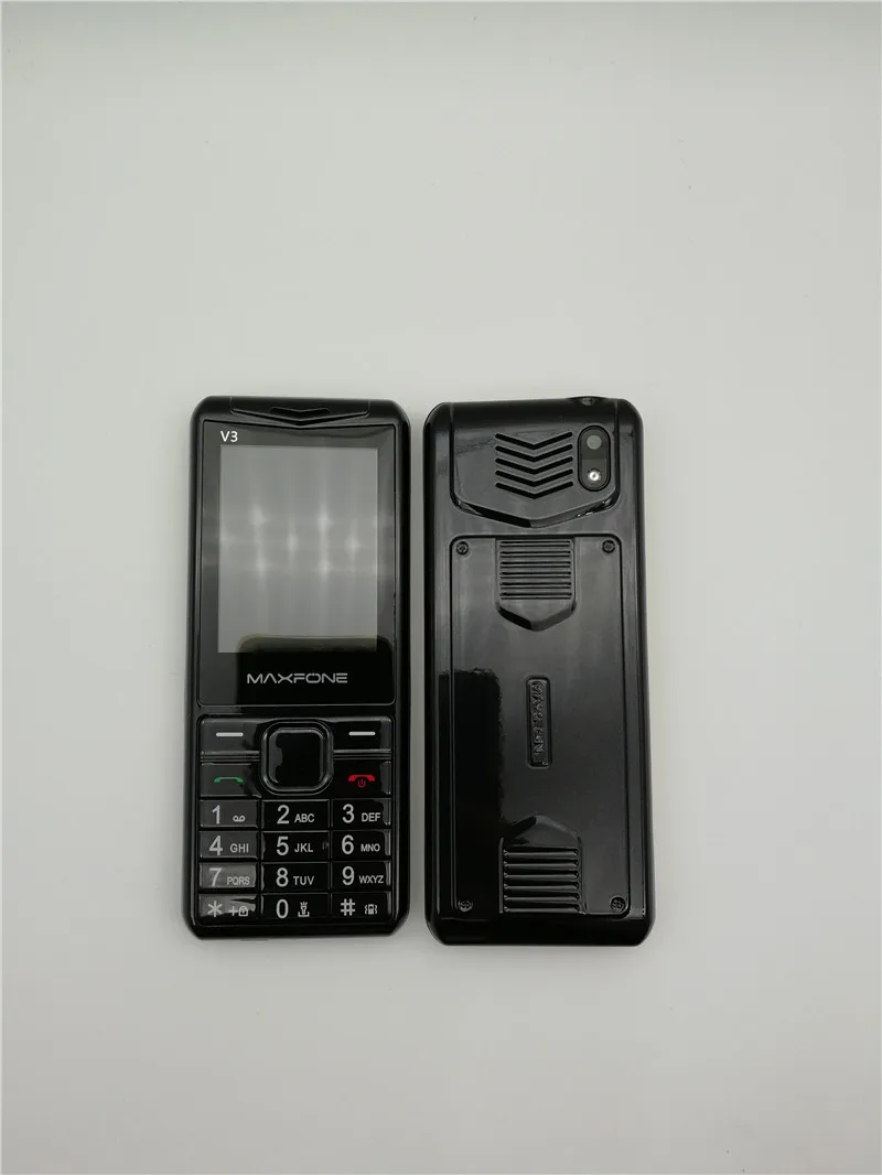 Black Кнопочный мобильный телефон, 1,77 дюймов, 2000 мА/ч, две sim-камеры, Bluetooth, большой динамик-фонарик, fm-радио, сотовый телефон для пожилых людей, Maxfone V3 - Цвет: Black