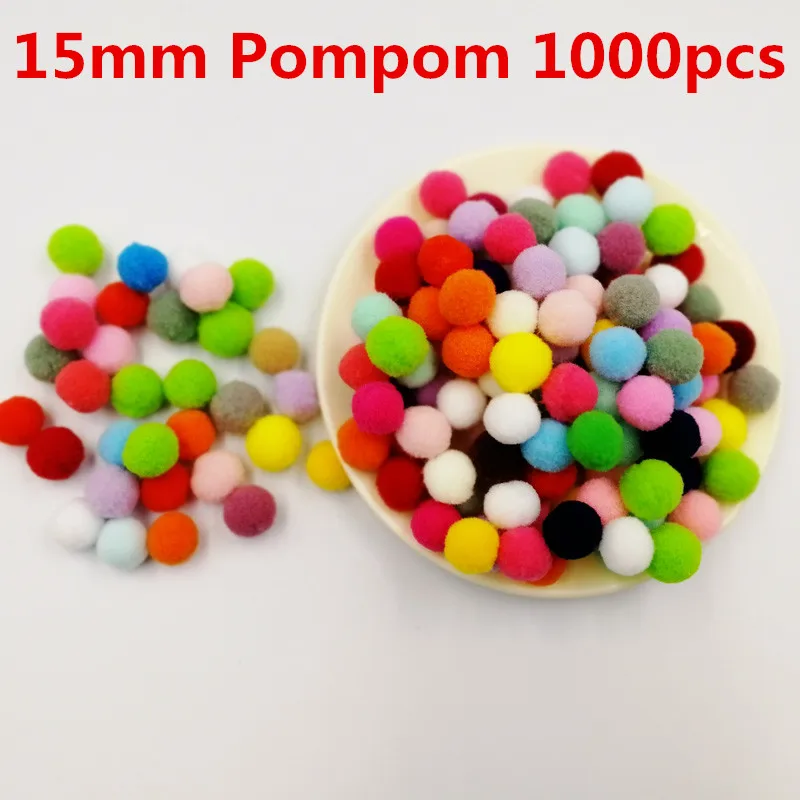 15 мм помпоны оптом 1000 шт меховые шарики игрушки Образование Поделки Сделай Сам