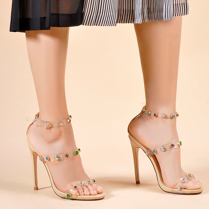 Pinkpalms обувь женские босоножки знаменитостей тренд 2019 ПВХ прозрачный Strappy каблуки