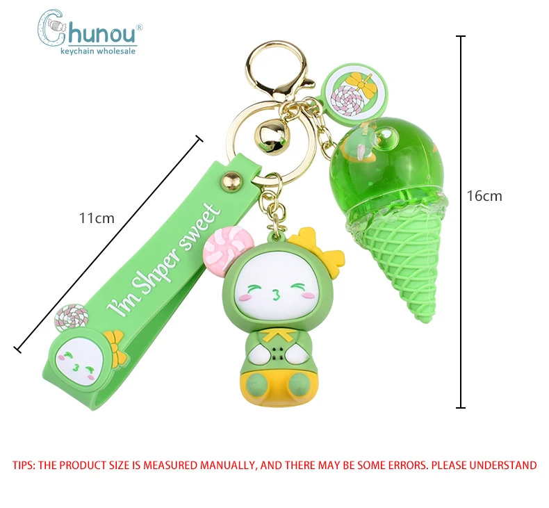 Fashion Cute Doll Ice Cream Animation Keychain Creative Cute Cartoon CharmKey Chain Ladies Fun Bag Mobile Phone Pendant Keychain