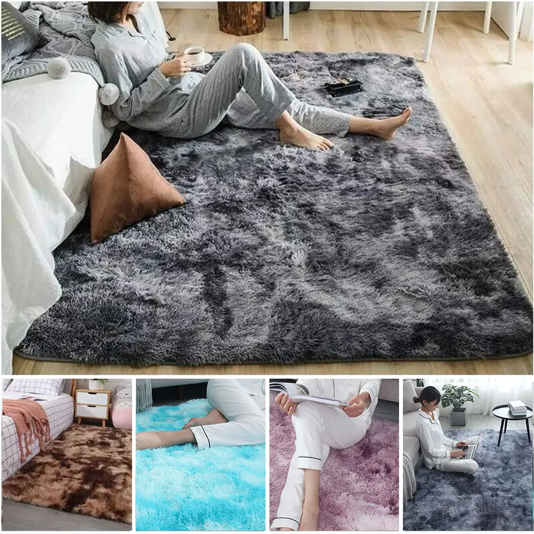 1 шт. 4 цвета плюшевые напольные пушистые коврики плюшевый толстый ковер пушистый