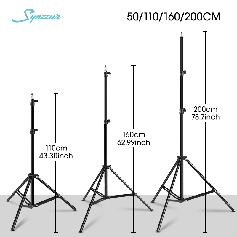 

50cm 110cm 160cm 200cm Aluminum Alloy Light Stand Tripod For Photo Studio Softbox Ring Light Photography Stand 4 Size Tripode