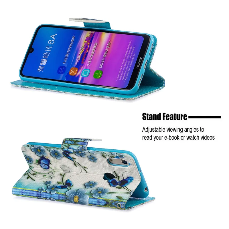 huawei y6 2019 case leather case on for coque huawei y6 2019 cover for huawei y 6 2019 y6 prime 2018 case fundas wallet cover free global shipping
