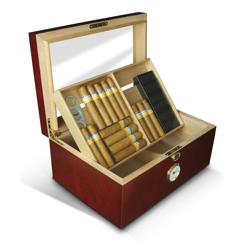 Large-capacity Cigar Box Spanish Mellow Cedar Wood Material Cigar Humidor Accessories Humidity And Moisturizing Cigar Cabinet