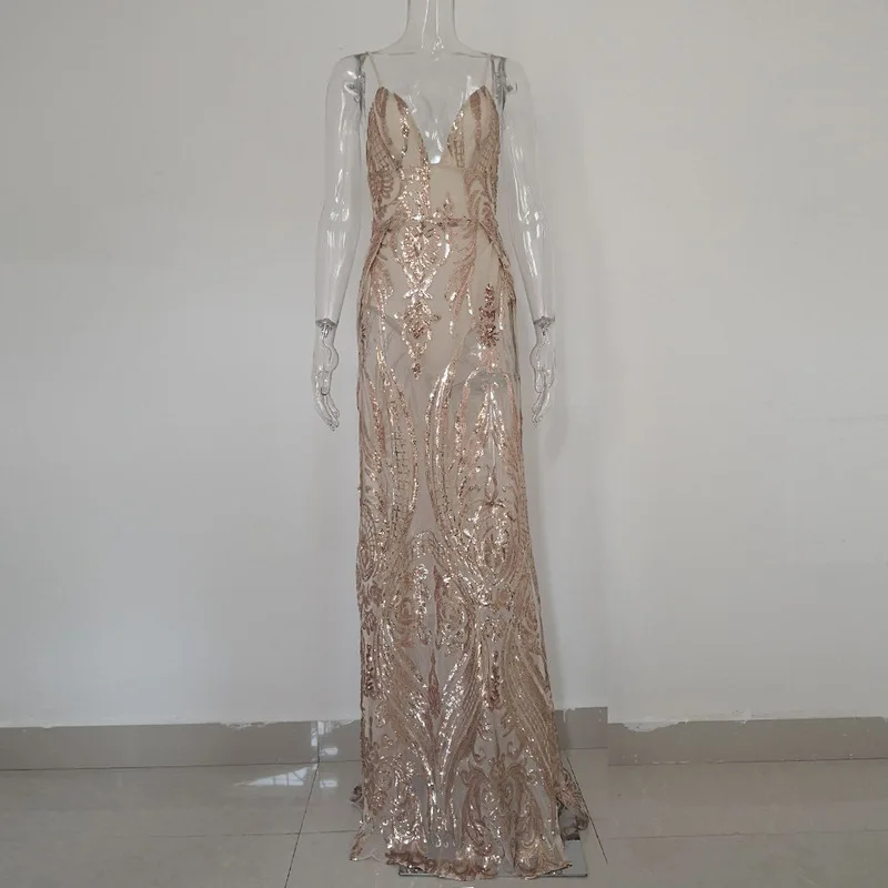 

Summer Dress Woman Shiny Glitter Dresses For Prom Women's 2020 Sequin Women Express Sexy Suspender Solid Polyester