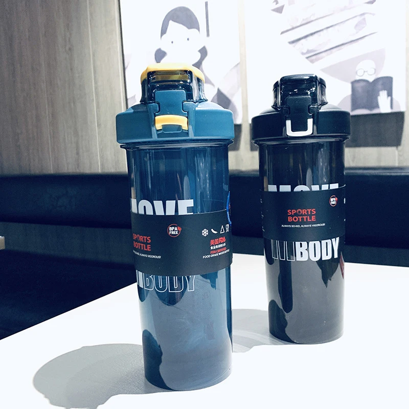 

800ML Leakproof Drinking Water Bottle With Scale Straw Food grade PP Portable Water Jug For Fitness Gym and Outdoor Sports
