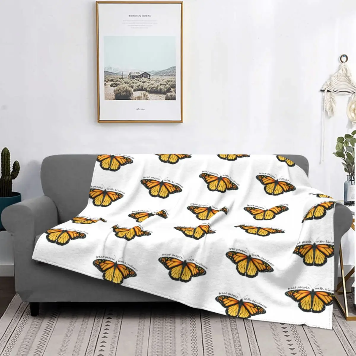 

Treat People With Monarch Butterflies Blankets Fleece Autumn/Winter Cute Soft Throw Blanket for Bedding Couch Bedspreads