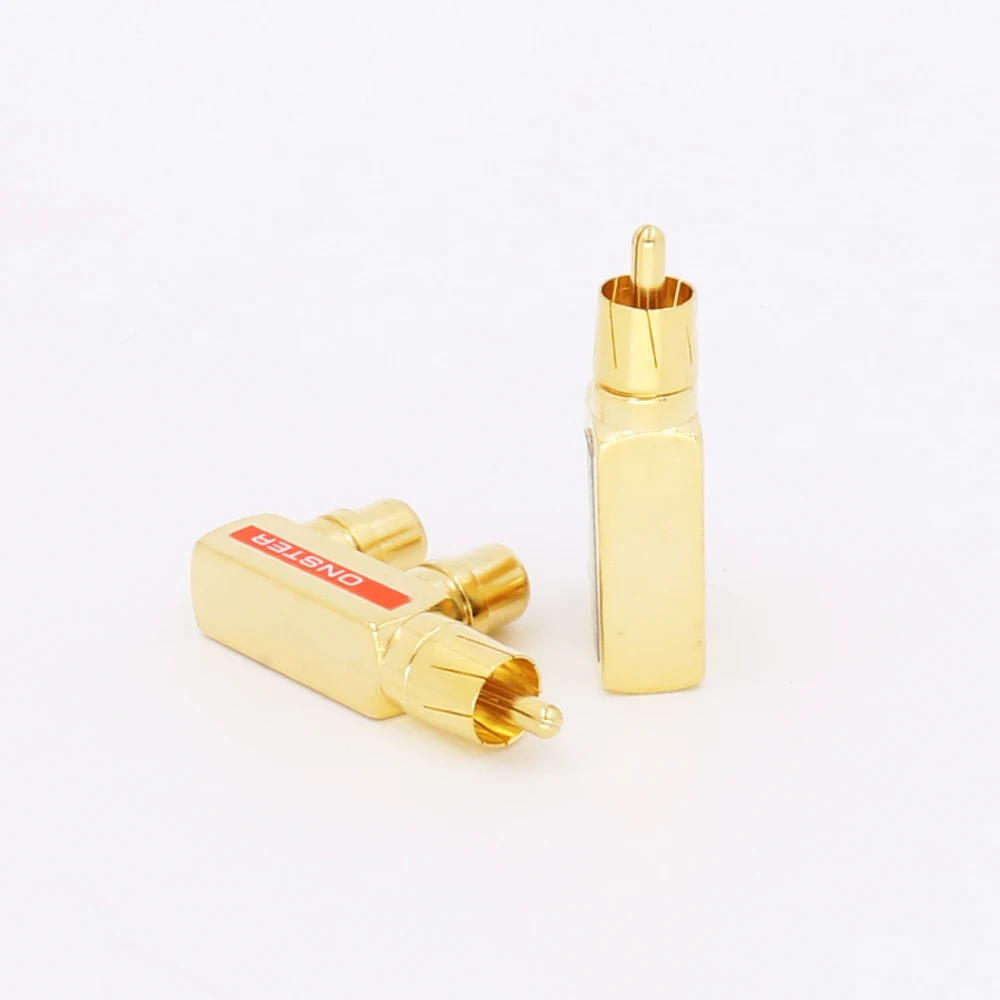 

Hifi 2PCS Gold RCA AV Audio F Splitter Plug Adapter 1 Male to 2 Female