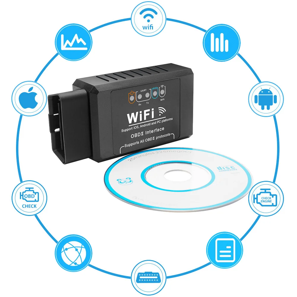 Wi Fi сканер V1.5 OBD2 ELM327 автомобильный диагностический инструмент для Opel Citroen Peugeot 206