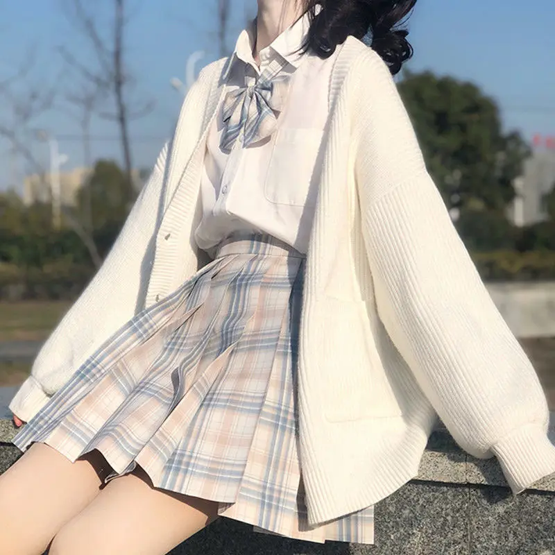 

Deeptown Autumn Women Shirts Kawaii White Jk Fashion 2020 Blouse Women Long Sleeve Basic Button Up Shirt Loose Casual Tops