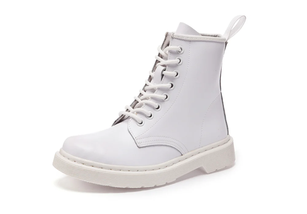 Женские ботинки; doc martins; ; винтажные классические ботинки martin в британском стиле; женские мотоциклетные ботинки на толстом каблуке; Bota Feminina Dr's Shoes - Цвет: Pure White