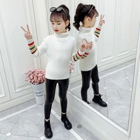 new girls sweater babys coat outwear 2021 cute thicken warm warm winter autumn jacket knitting pullover childrens clothing