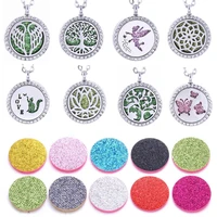 tree of life aromatherapy essential oil diffuser perfume locket pendant aroma necklace magnetic aroma jewelry with 10pcs pads