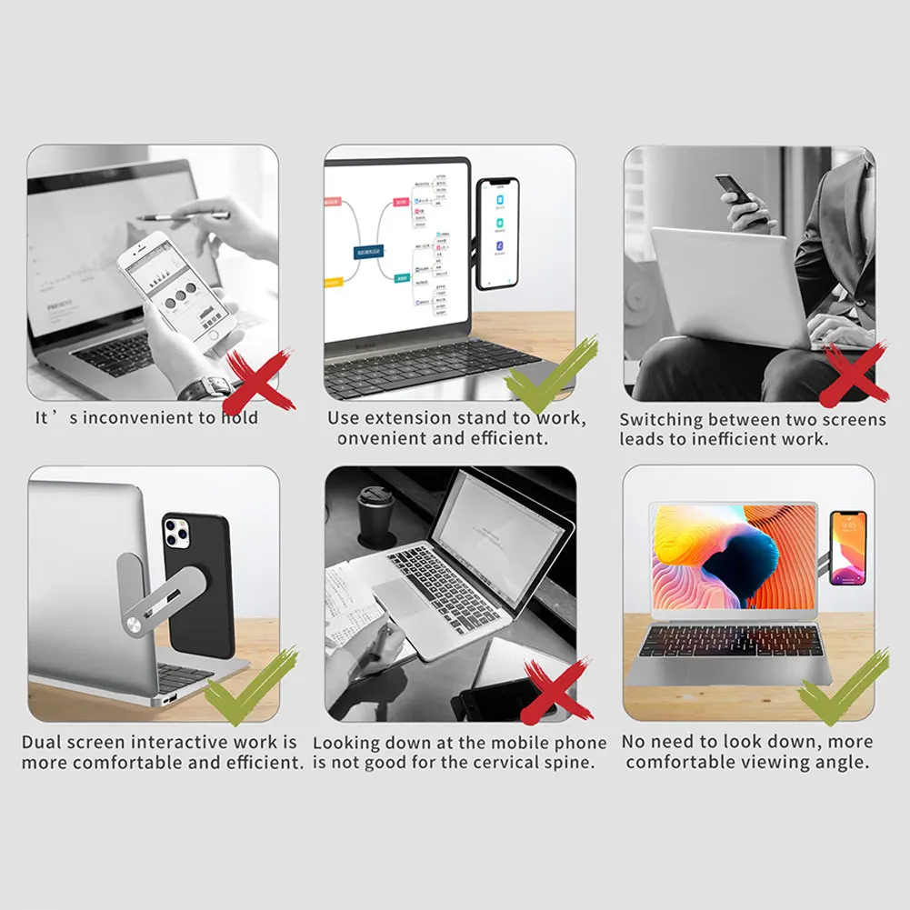 2 в 1 с регулируемой магнитной Алюминий сплав держатель телефона Поддержка