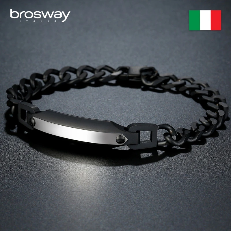 

Brosway Fashion Leather Bracelet Simple Men's European and American Fashion Trend Personality Titanium Steel Bracelet Punk