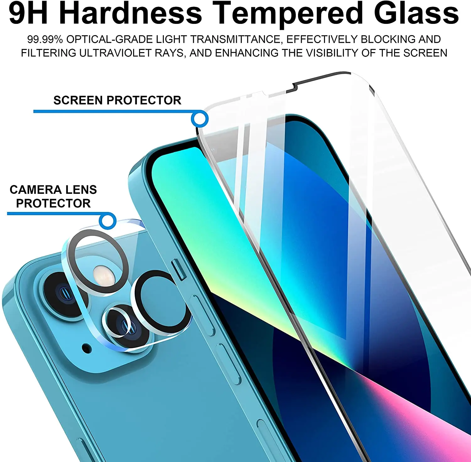 diruite 6 pack for iphone 13 screen protector tempered glasshd 9h hardness full screen tempered glass film for iphone 13 with free global shipping