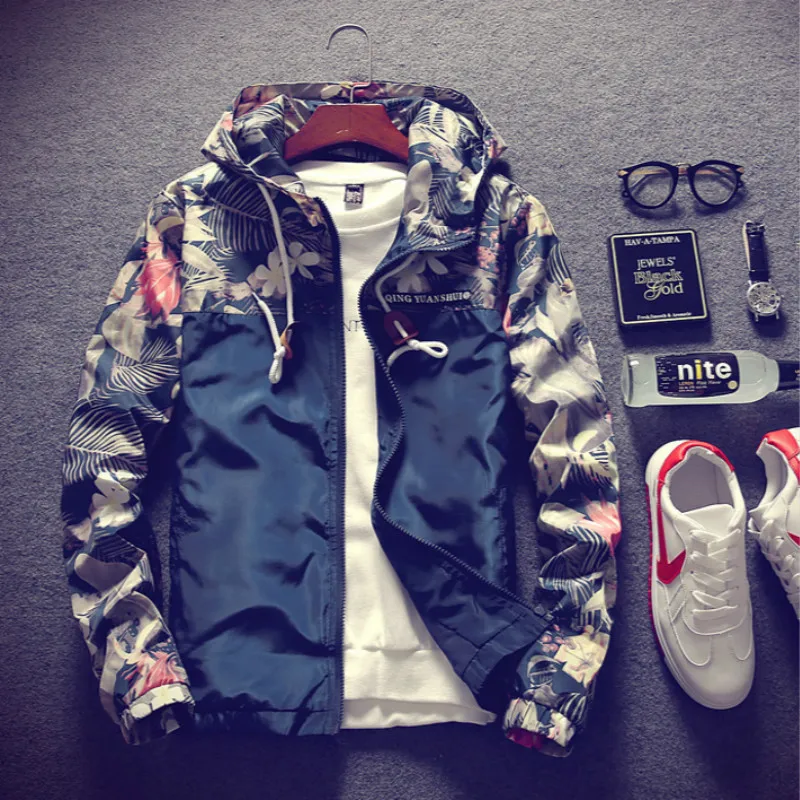 M 4XL Весенняя мужская толстовка с капюшоном принтом тонкая куртка Мужская