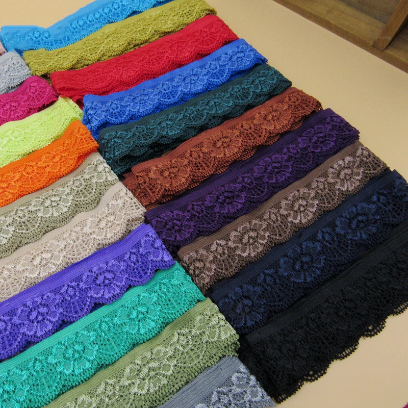 5 м/лот кружевные Эластичные аксессуары DIY утолщенные широкие цветные эластичные