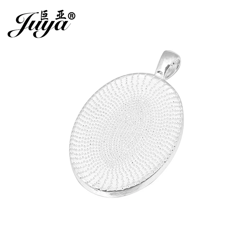 JUYA 5 шт. Овальные Настройки Подвески основы для кабошонов ободок лотки 18x25 мм