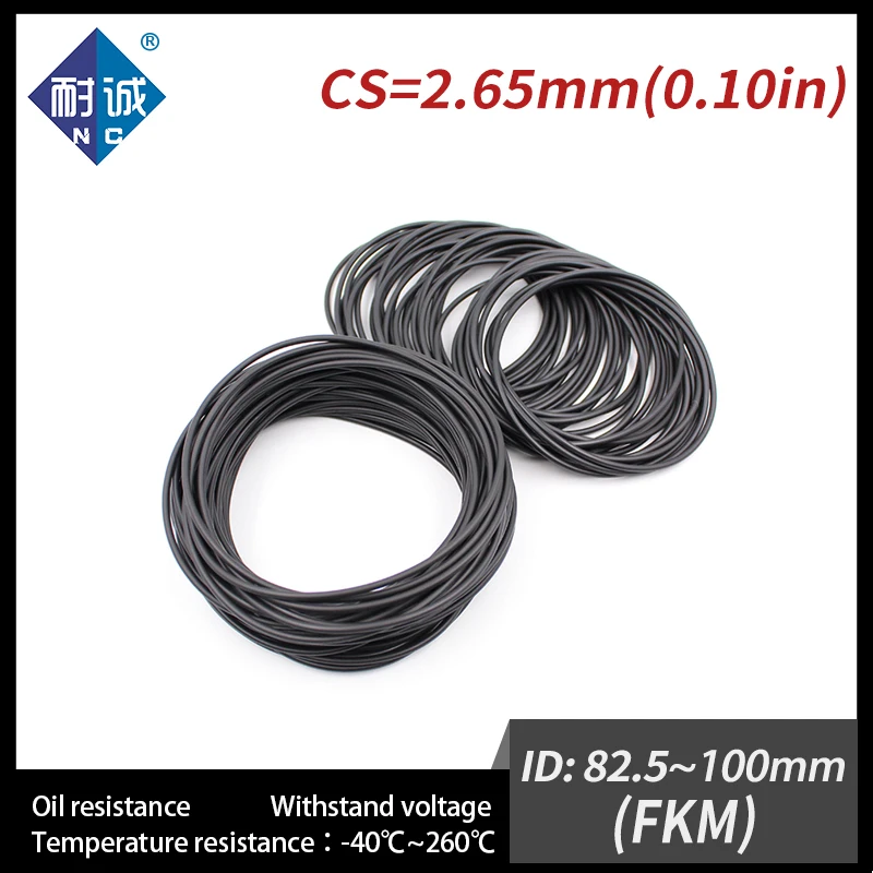 

1PC/lot fluoro rubber Ring Black FKM Oring Seals Thickness 2.65mm ID 82.5/85/87.5/90/92.5/95/97.5/100 mm O ring Washer