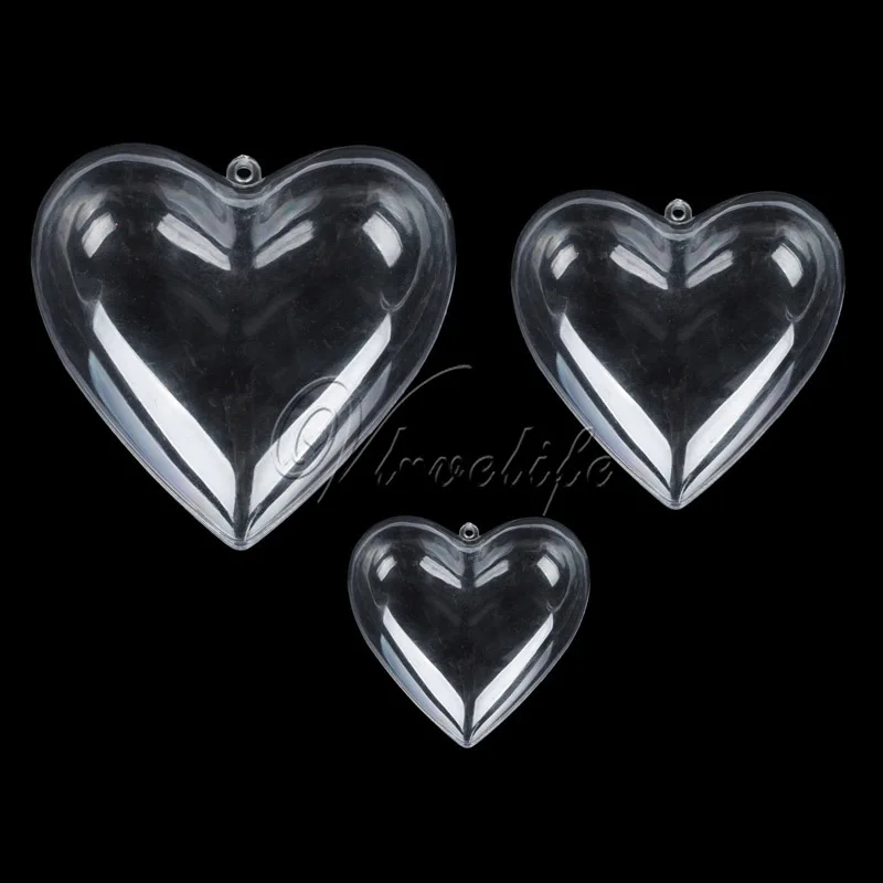 Прозрачный шар в форме сердца пластиковый Рождественские шары безделушка 3