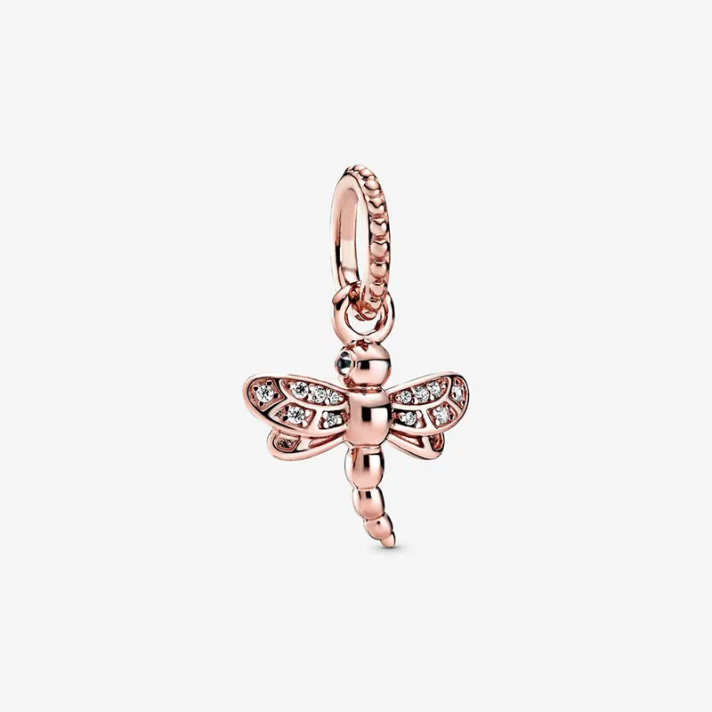 

New Fashion 925 Sterling Silver Beads Sparkling Dragonfly Pendant Charms fit Original Pandora Bracelets Women DIY Jewelry Gift