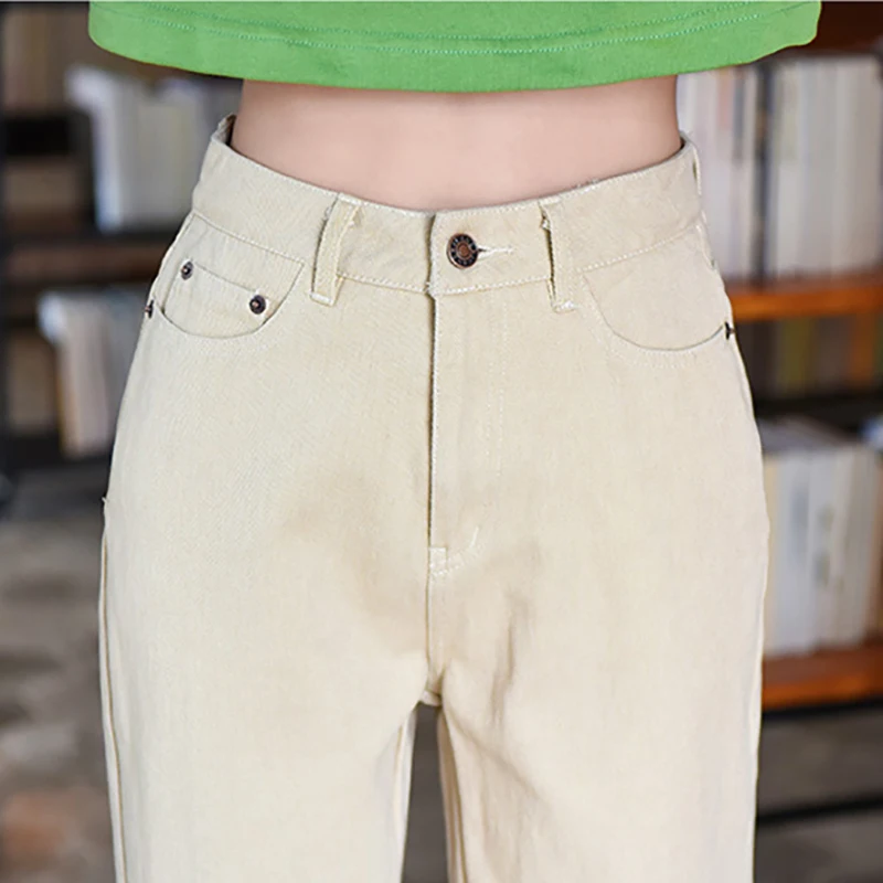 Джинсы женские узкие с высокой талией модные повседневные универсальные прямые