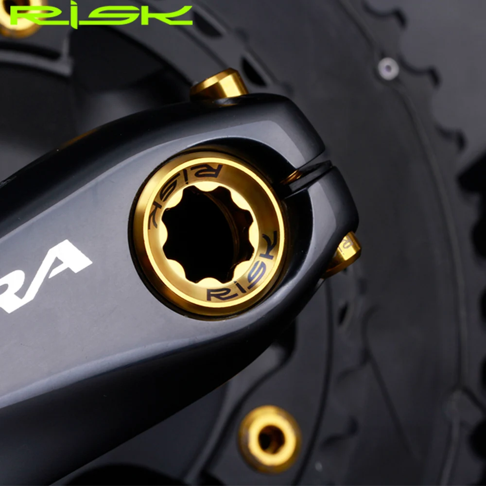 

RISK M20X8mm Titanium Crankset Fixing Bolt Screw Mountain Bike Integrated Hollow Bottom Bracket Chain Ring BB Crank Arm Lid Bolt