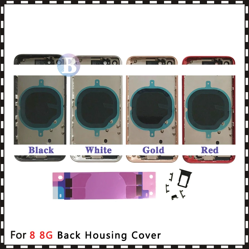 AAA высокое качество задняя крышка для iphone 8 8G/8 Plus 8 Plus/X Корпус Крышка батарея задняя дверь шасси средняя рамка