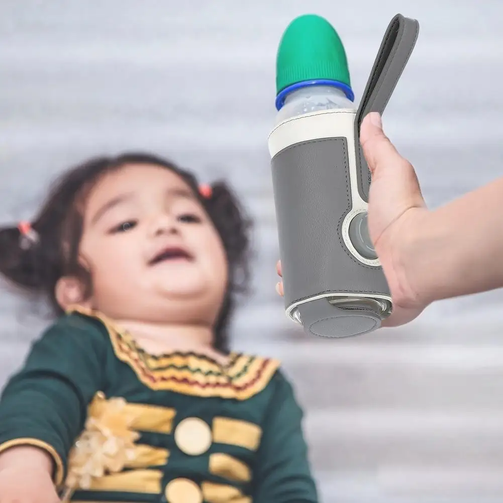 

Durable Leather USB Milk Water Warmer Bag Infant Portable Feeding Warmers For Home Travel Cup Heater For Baby Kid Children