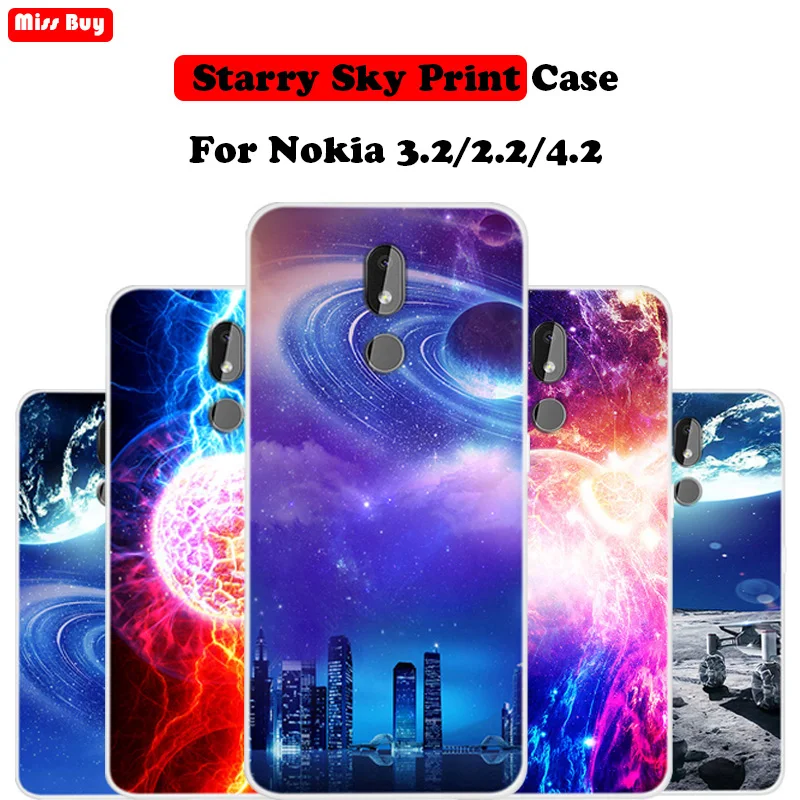 6 26 &quotдля Nokia 3 2 чехол для Тонкий силиконовый 4 мягкий с принтом звездного неба и