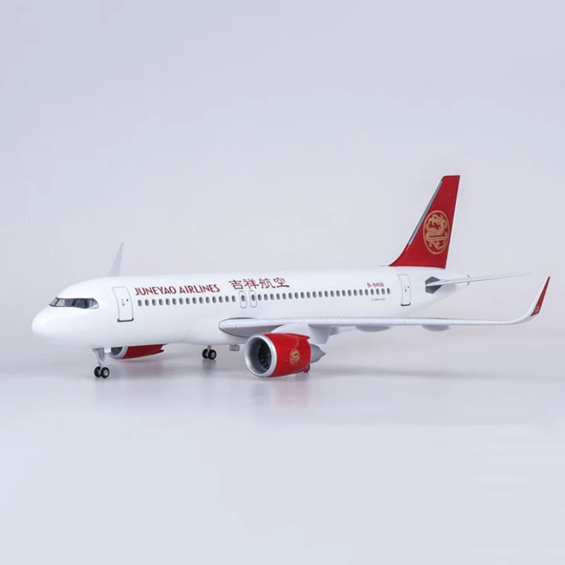 1/80 масштаб 47 см самолет Airbus A320 NEO JUNYAO авиакомпания модель светодиодный светильник и шасси колеса литой смолы коллекция выставки