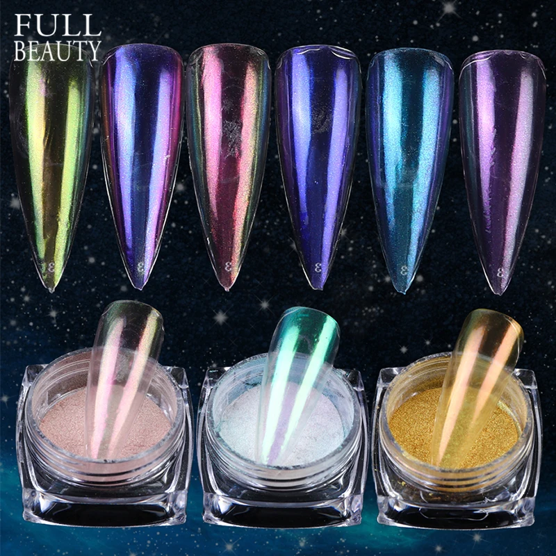 Зеркальная пудра для ногтей 0 5 г зеркальное ледяное оформление Волшебная Русалка