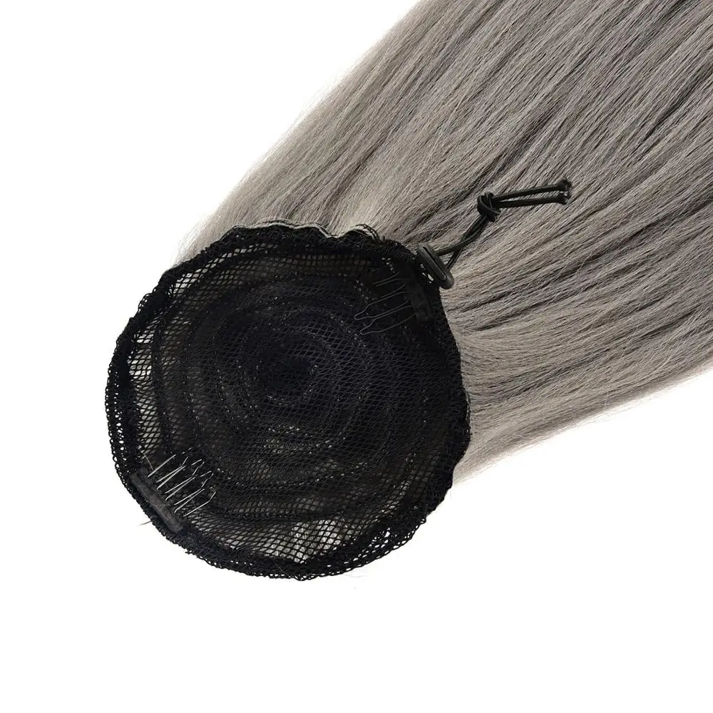 Синтетические прямые накладные волосы с завязками на клипсах для женщин