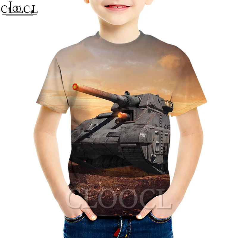 CLOOCL/Детские футболки с изображением игры World of Tanks классические повседневные 3D
