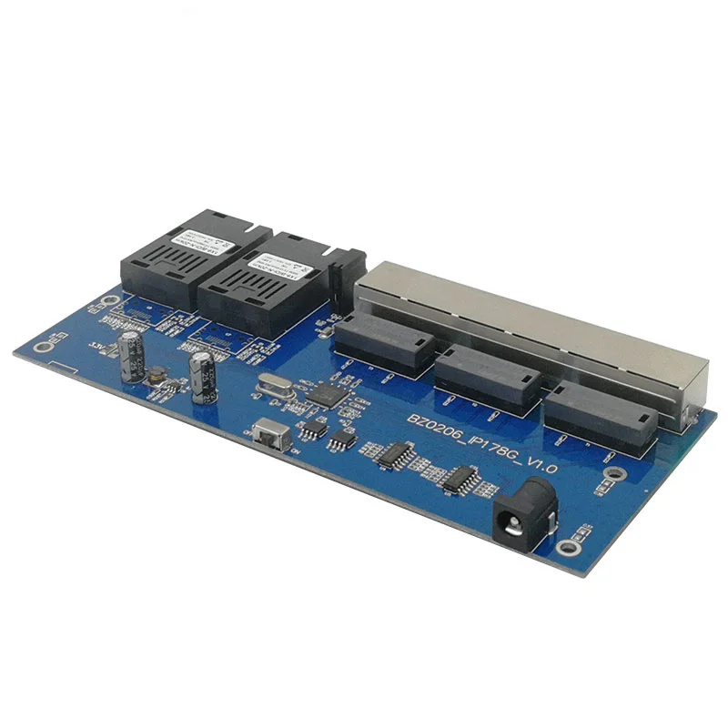 Волоконный коммутатор Ethernet 6 RJ45 2 SC оптический медиа конвертер одномодовый