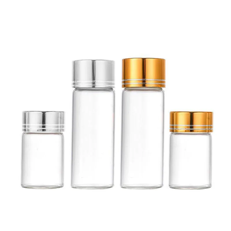 Refillable Glass Essential Oil Vials Bottles Containers with Gold Silver Aluminium Screw Cap 5 ml 6ml 7ml 10ml 14ml 30PCS | Красота и
