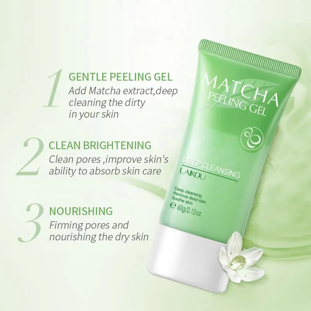 

60g Matcha Exfoliating Peeling Gel Scrub Moisturizing Repair Nourishing Whitening Scrubs Face Cream D5L8