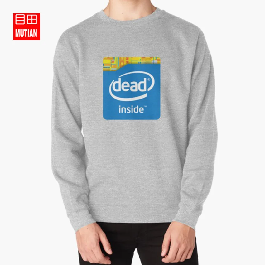 Толстовки с капюшоном «Dead Inside», иронические мемы, «dead inside», «kill me funny»