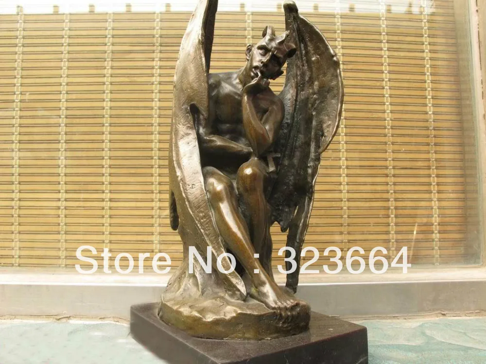 14 &quotпавшее Крыло ангела сатана демоны мраморная бронзовая художественная