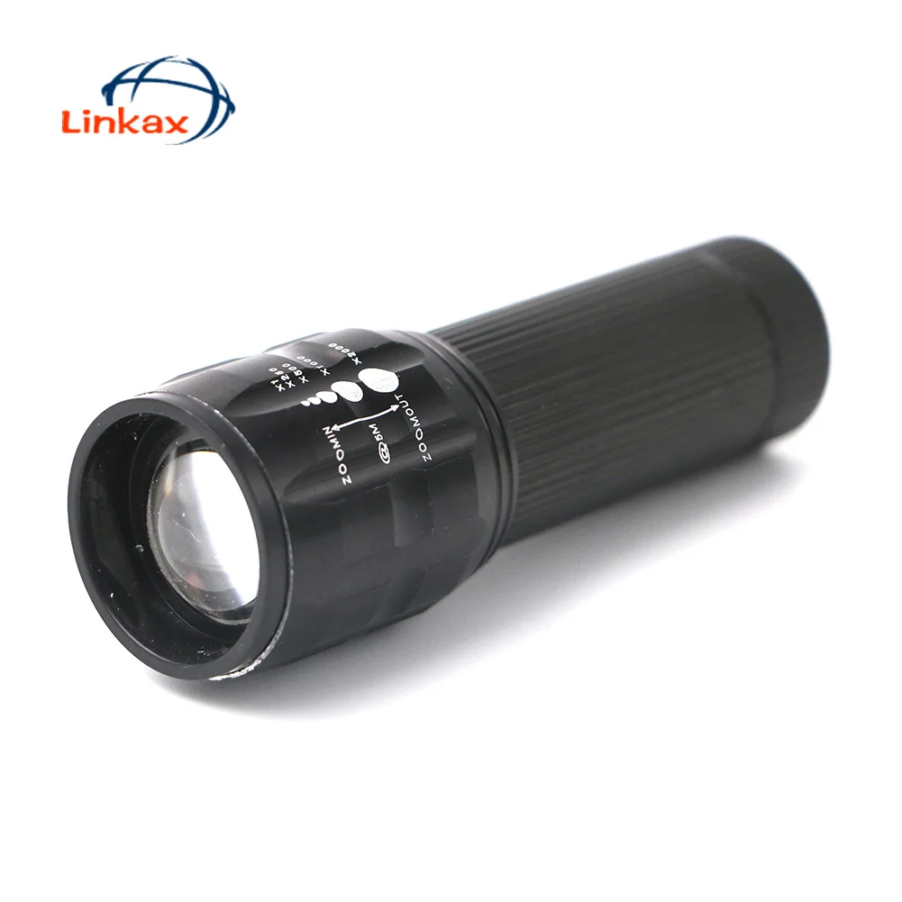 

Portable Mini Flashlight AAA Batteries Powered LED Flashlight Metal black torch light lamp for Outdoor Camping Night Lighting