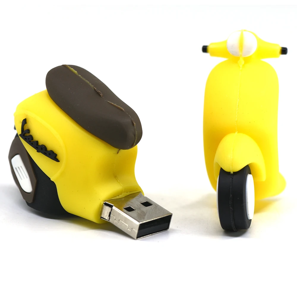 Fashion Girl Scooter Pendrive Motorcycle Usb Flash Drive 32GB 16GB 8GB 4GB 128GB 256GB Pen 64GB Cartoon Memory Stick | Компьютеры и
